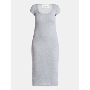 Dress XL XXL Gray Midi Ribbed Bodycon Scoope Neck Pullover No Boundries Plus NWT